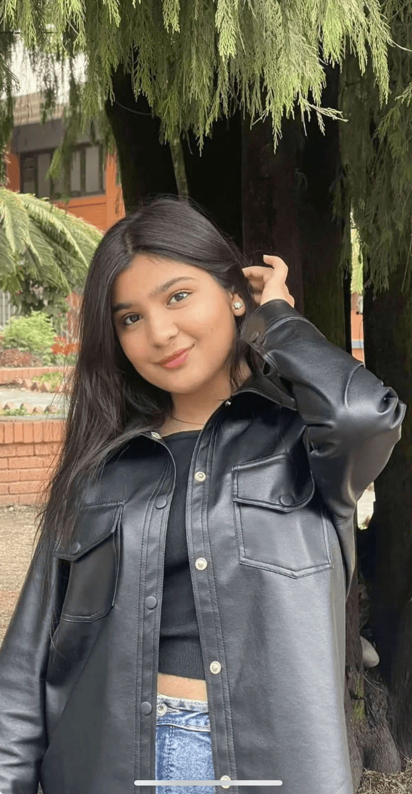Krishnna in leather jacket